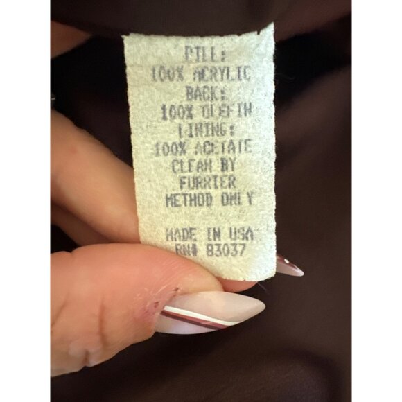 Nana Creations Womens Faux Fur Vest Sz M Brown Striped LongLine Pockets MobWife - Picture 5 of 8